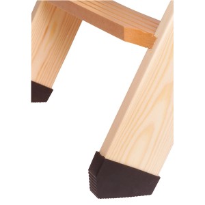 Plastikowe nóżki Dolle do schodów strychowych OBI, widok szczegółowy montażu.