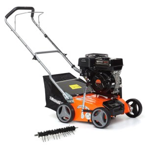 Wertykulator spalinowy z koszem i dodatkowym wałkiem.