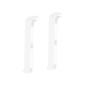 Zbliżenie na dwie białe listwy przypodłogowe t.b.t.