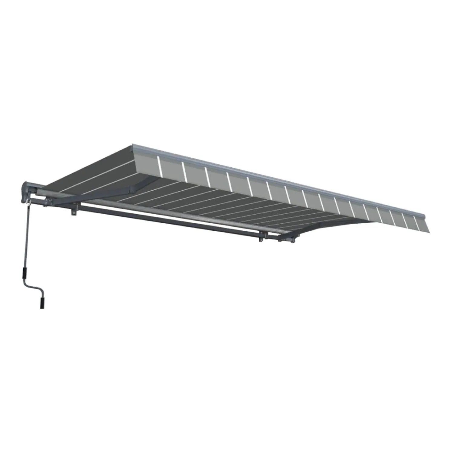 GUTROOF Markiza ręczna Premium Grey/White szaro-biała - 4,5 x 3,0 m