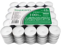 Świeca tea light biała 4 h - 100 szt.