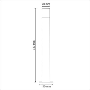 Polux Lampa ogrodowa NEW YORK 1xE27 40W wys. 74 cm grafit