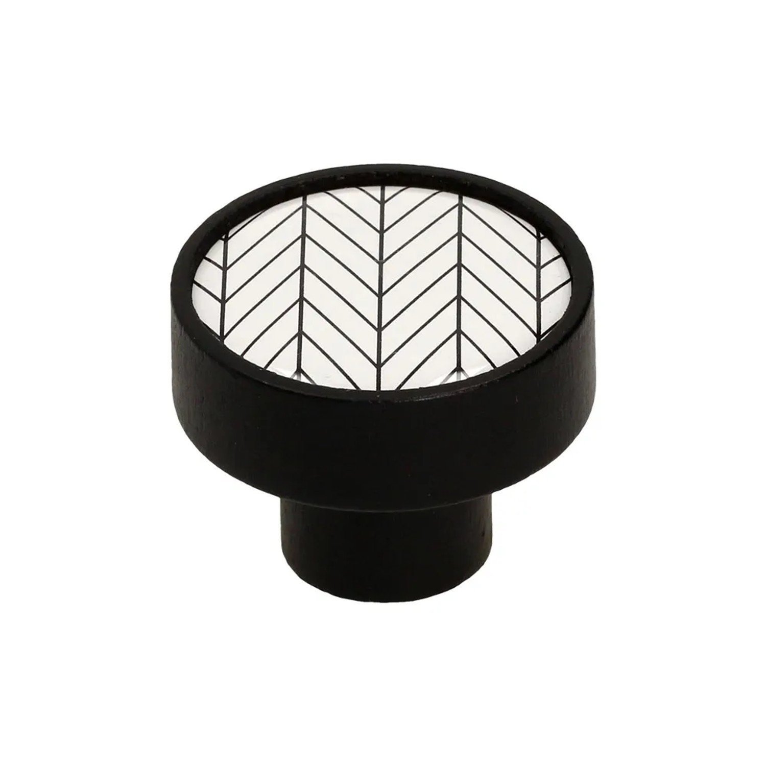Gamet Gałka meblowa czarna jodełka 36mm