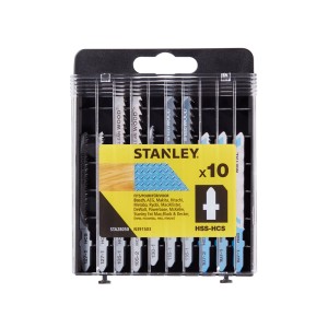 Zestaw brzeszczotów do wyrzynarki Stanley, 10 sztuk, do drewna i metalu. Pasuje do wielu wyrzynarek.