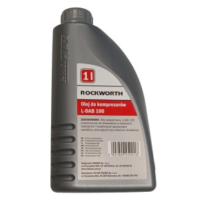 Olej do kompresorów ROCKWORTH L-DAB 100, butelka 1 litr. Olej do sprężarek tłokowych, rotacyjnych i łopatkowych.