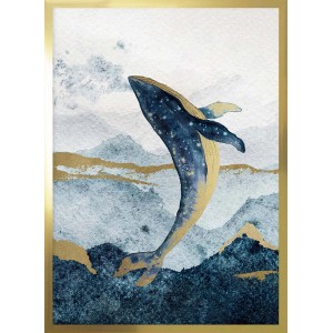 ARS LONGA Obraz GOLDEN WHALE 53 x 73 cm