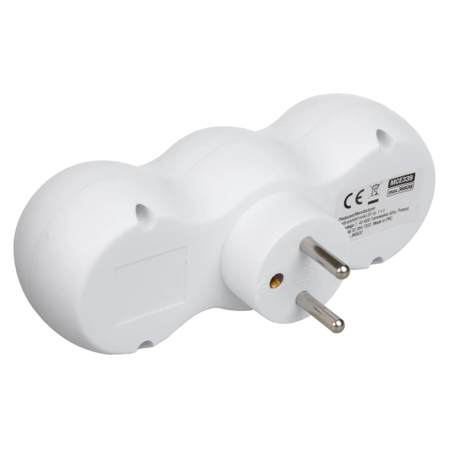 Maclean Rozgałęziacz MCE339 typ E 2x 2P+Z + 2xUSB, 2x16 A, biały