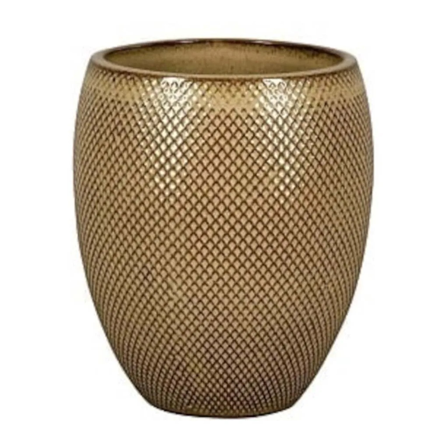 Donica ceramiczna Busan brązowa - 38 x 44 cm
