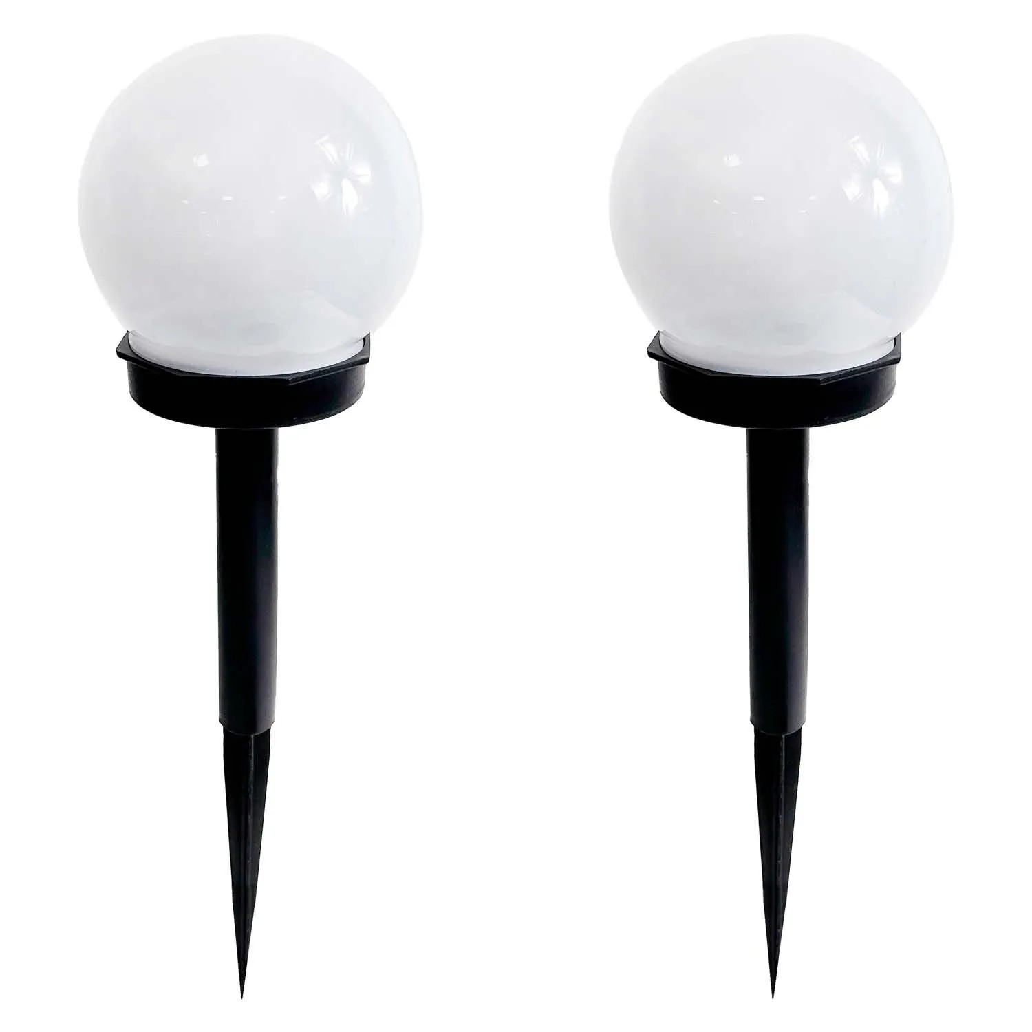 4iQ Zestaw 2 lamp solarnych LED ZENIT czarnych śr. 10 cm