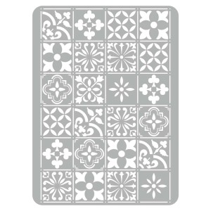 t.b.t. szablon ścienny z motywami kwiatowymi i geometrycznymi do dekoracji ścian.