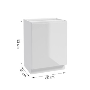 Biała szafka dolna z zestawu mebli kuchennych t.b.t., wymiary: 82x60x49 cm.