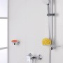 Zestaw prysznicowy Grohe QuickFix Brausestangen-Set Vitalio Go 100 Chrom z słuchawką prysznicową, drążkiem prysznicowym, mydelniczką i ściągaczką do prysznica.