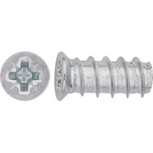 Wkręt do mebli z łbem płaskim, 6x14,5 mm, napęd PZ, ocynkowany, do połączeń drewnianych.