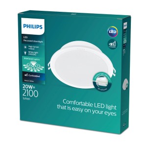 Opakowanie oprawy wpuszczanej LED Philips, 20W, ciepłe białe światło.