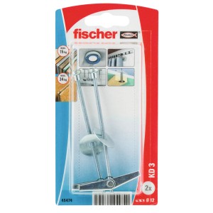 Fischer KD 3 K kotwa sprężynowa, 2 sztuki, z prętem gwintowanym do pustych przestrzeni.
