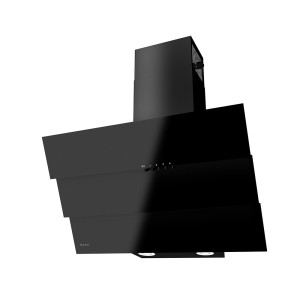 Czarny okap ścienny t.b.t. do kuchni.