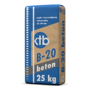 Worek KTB B-20 beton, 25 kg, wodoodporny i mrozoodporny, uniwersalny.