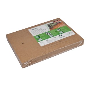 Zapakowany podkład pod panele t.b.t. firmy Barlinek, odpowiedni do laminatu i parkietu.