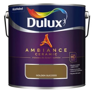 Wiadro z farbą Dulux Ambiance Ceramic, złoty odcień. Farba do ścian wewnętrznych.