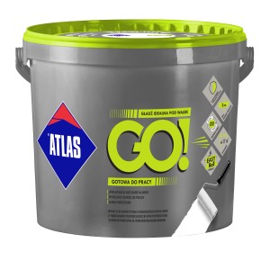 Szare wiadro Atlas Go! Gotowa masa szpachlowa.