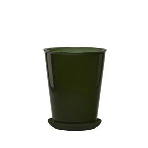 Donica z podstawką Palma butelkowa zieleń - 22 cm