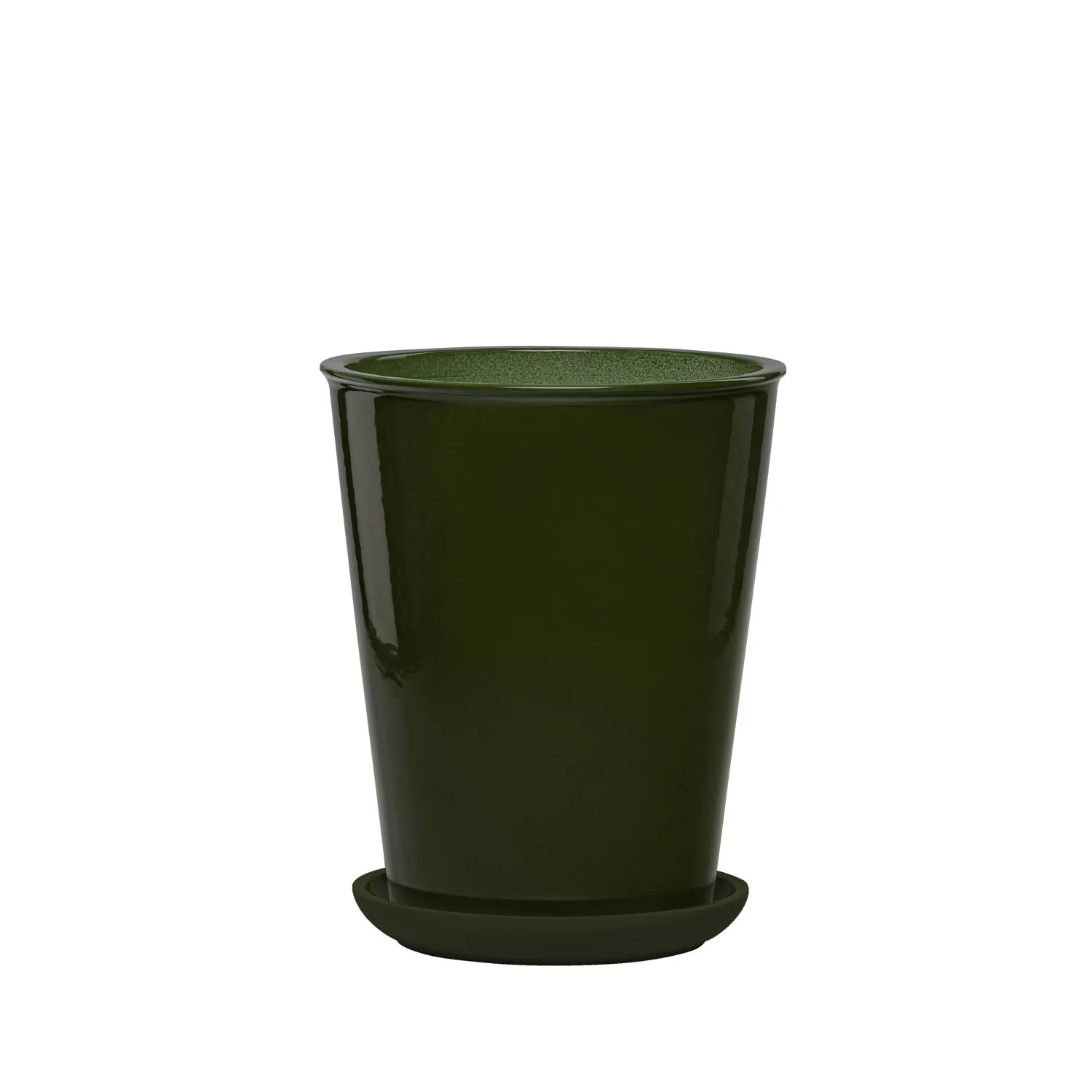 Donica z podstawką Palma butelkowa zieleń - 22 cm