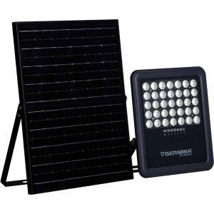 Germina Naświetlacz LED GEMINI z panelem sol. 200W 5000K 1400lm IP65 czarny