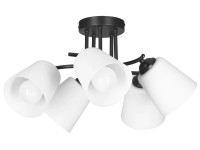 ActiveJet Lampa wisząca Alma 5x40W E27 czerń + białe klosze