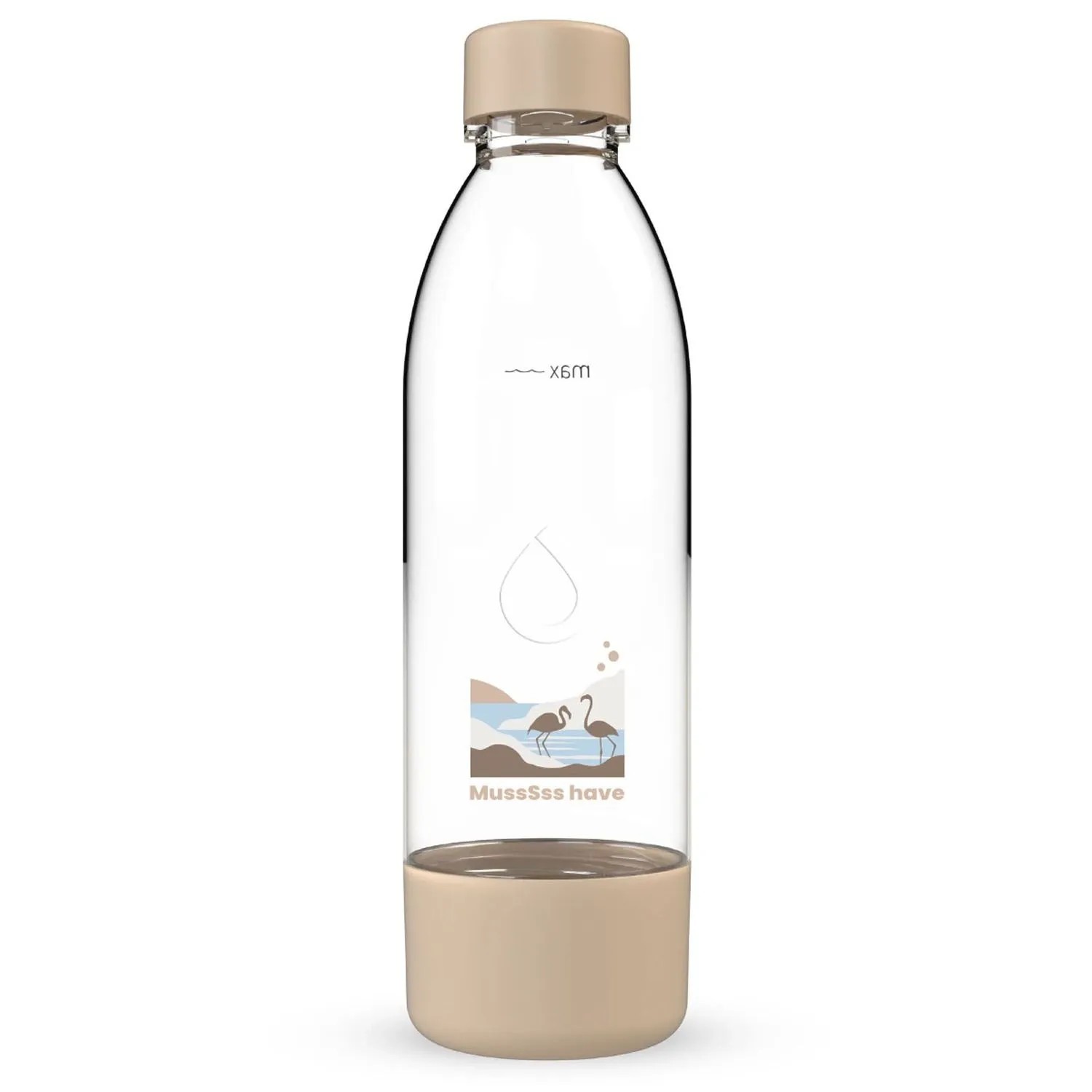 Dafi Butelka do saturatora PushAir Flamingi cappuccino - 0,7 l
