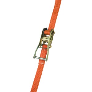 Pomarańczowy pas z grzechotką do bezpiecznego transportu.