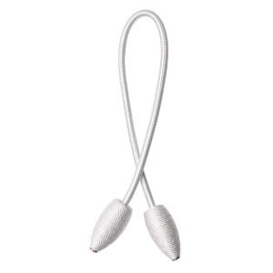 Srebrny podwiązek do zasłon, do upinania firan i zasłon.