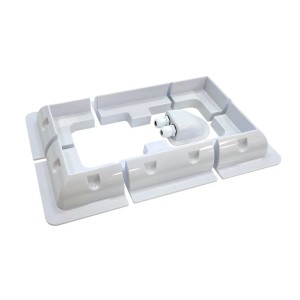 Biały zestaw montażowy t.b.t. do systemów fotowoltaicznych.