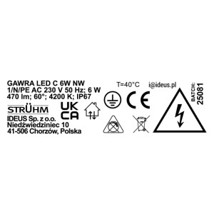 Struhm Lampa ogrodowa do gruntu GAWRA LED 6W 4000K 400lm IP67 matowy chrom