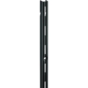 Czarna metalowa szyna ścienna, 150 cm, jednorzędowa do regałów.