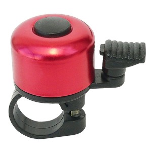 Czerwony dzwonek rowerowy do montażu na kierownicy, akcesoria rowerowe.
