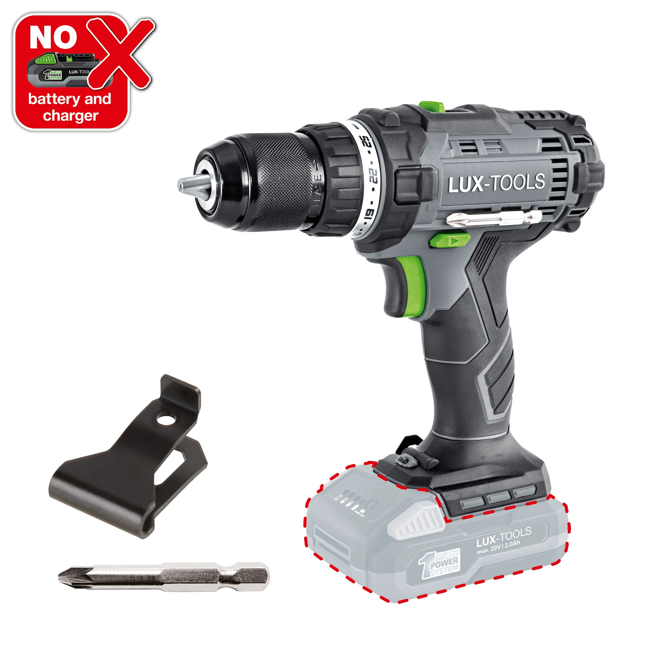 LUX-TOOLS Wiertarko-wkrętarka akumulatorowa A-BS-20 20V