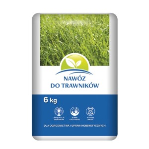 Opakowanie nawozu do trawników 6 kg do pielęgnacji i odżywiania trawnika.