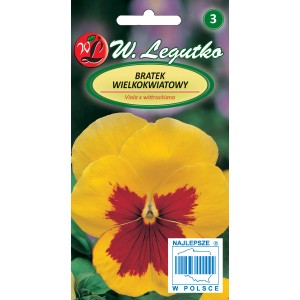 Opakowanie nasion bratka wielkokwiatowego (Viola wittrockiana) do kolorowych rabat.