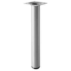 Noga do stołu Hettich, Ø 30 mm, wysokość 250 mm, wygląd aluminium.
