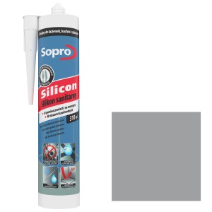 Sopro Silikon Sanitarny szary, tuba o pojemności 310 ml.