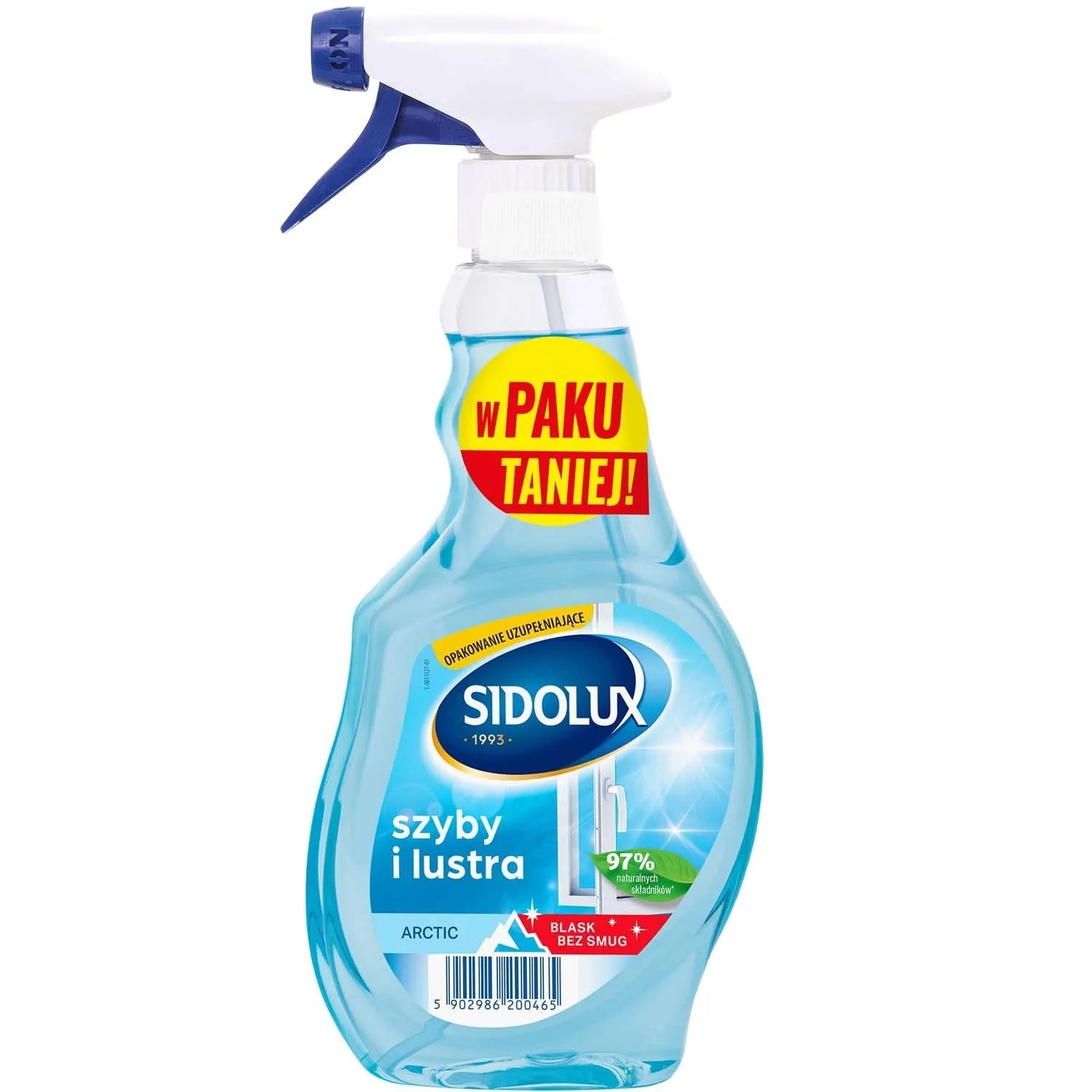 Sidolux Płyn do szyb i luster Arctic duopak 0,5l+0,5l zapas