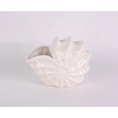 Osłonka Muszla L ceramiczna biała - 22 x 13 x 16,5 cm