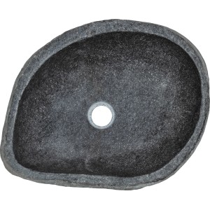 Umywalka nablatowa t.b.t. z kamienia naturalnego, szary wygląd.
