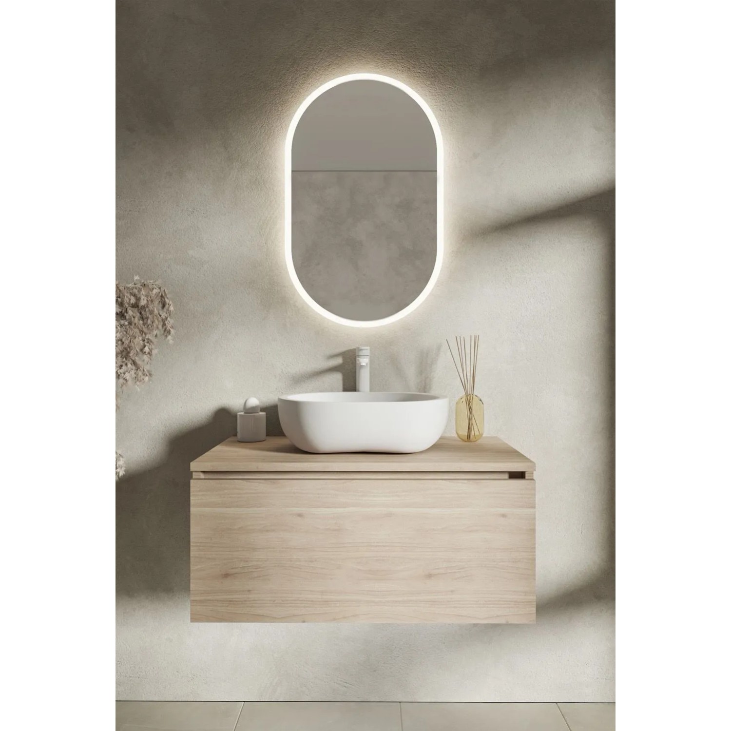 Lustro LED Comet Czarne 50x80cm