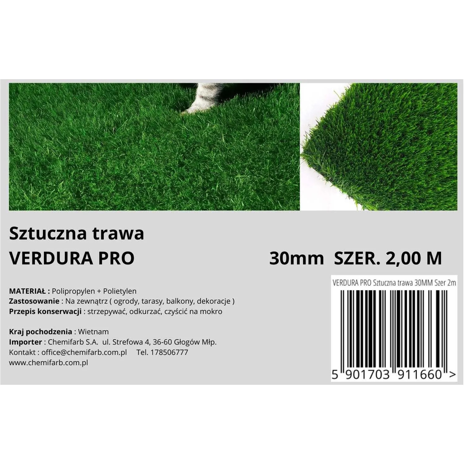 Sztuczna trawa VERDURA szer. 2 m wys. 30 mm_3