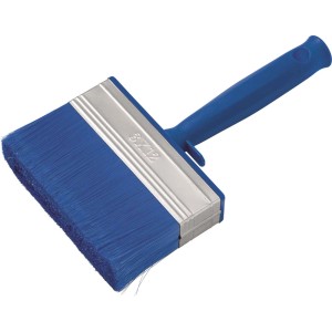 Niebieski pędzel płaski z plastikową rączką, 3x12 cm.