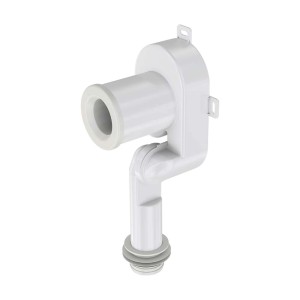 Zbliżenie białego syfonu do pisuaru t.b.t.