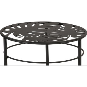 Antracytowy metalowy kwietnik Monstera, Ø 28 cm x 70 cm.