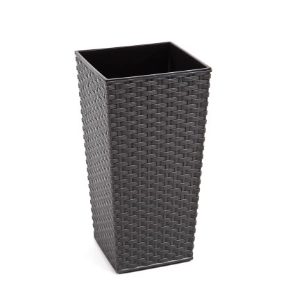 Doniczka Finezja rattan grafit - 19x19 cm