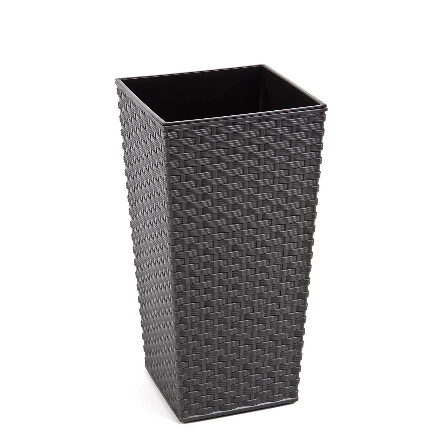 Doniczka Finezja rattan grafit - 19x19 cm